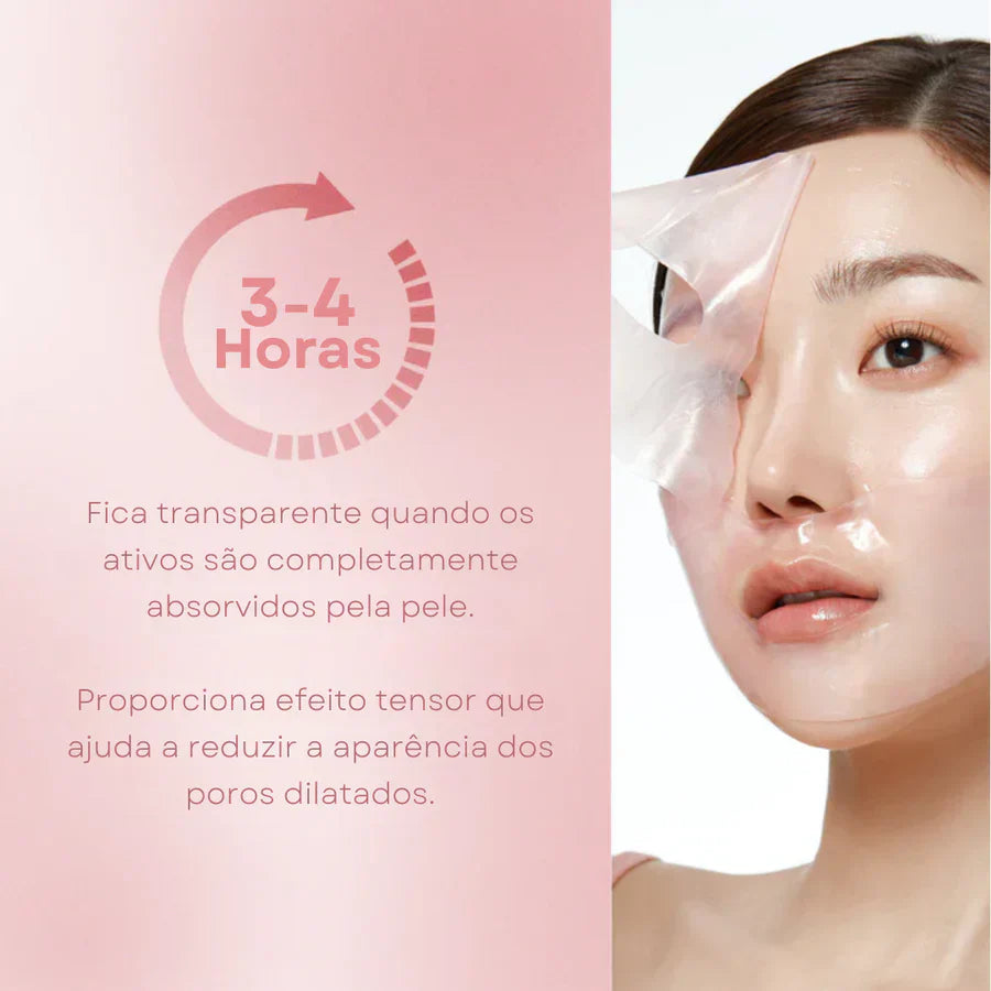 Máscara Facial de Colágeno Rosa com PDRN PAGUE 4 LEVE 8