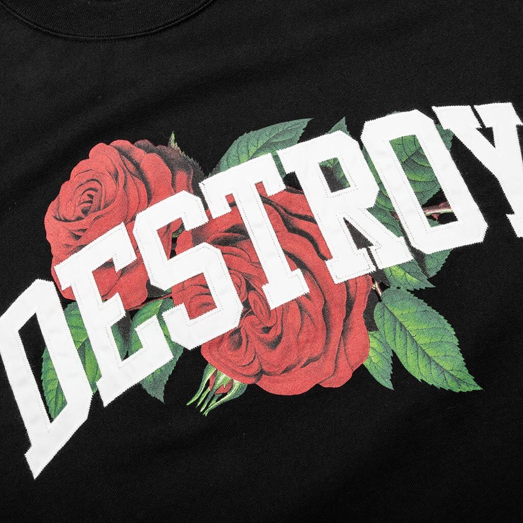 Destroy Rose T Shirt Black