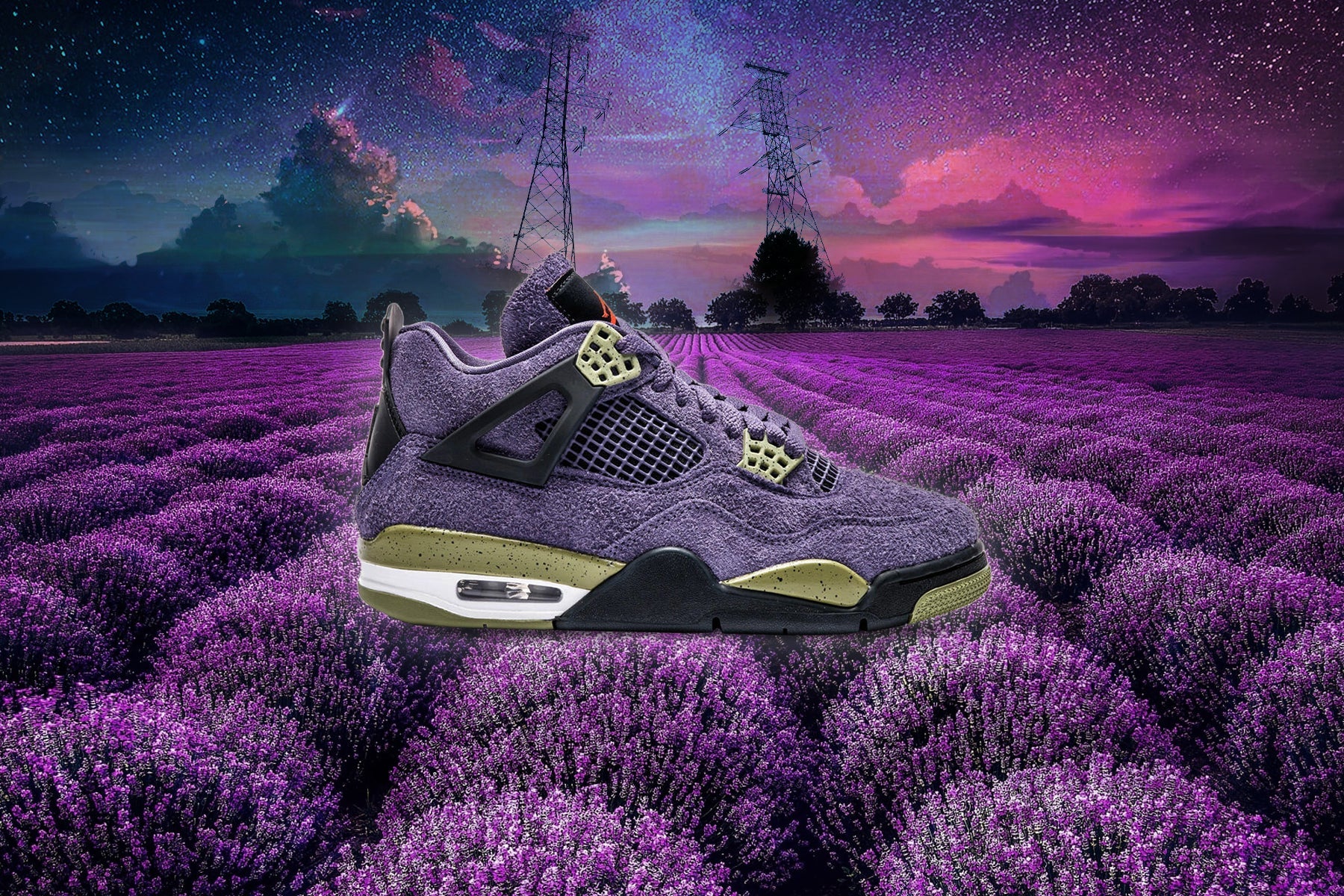 Womens Air Jordan 4 Retro Canyon Purple Safety Orange Alligator