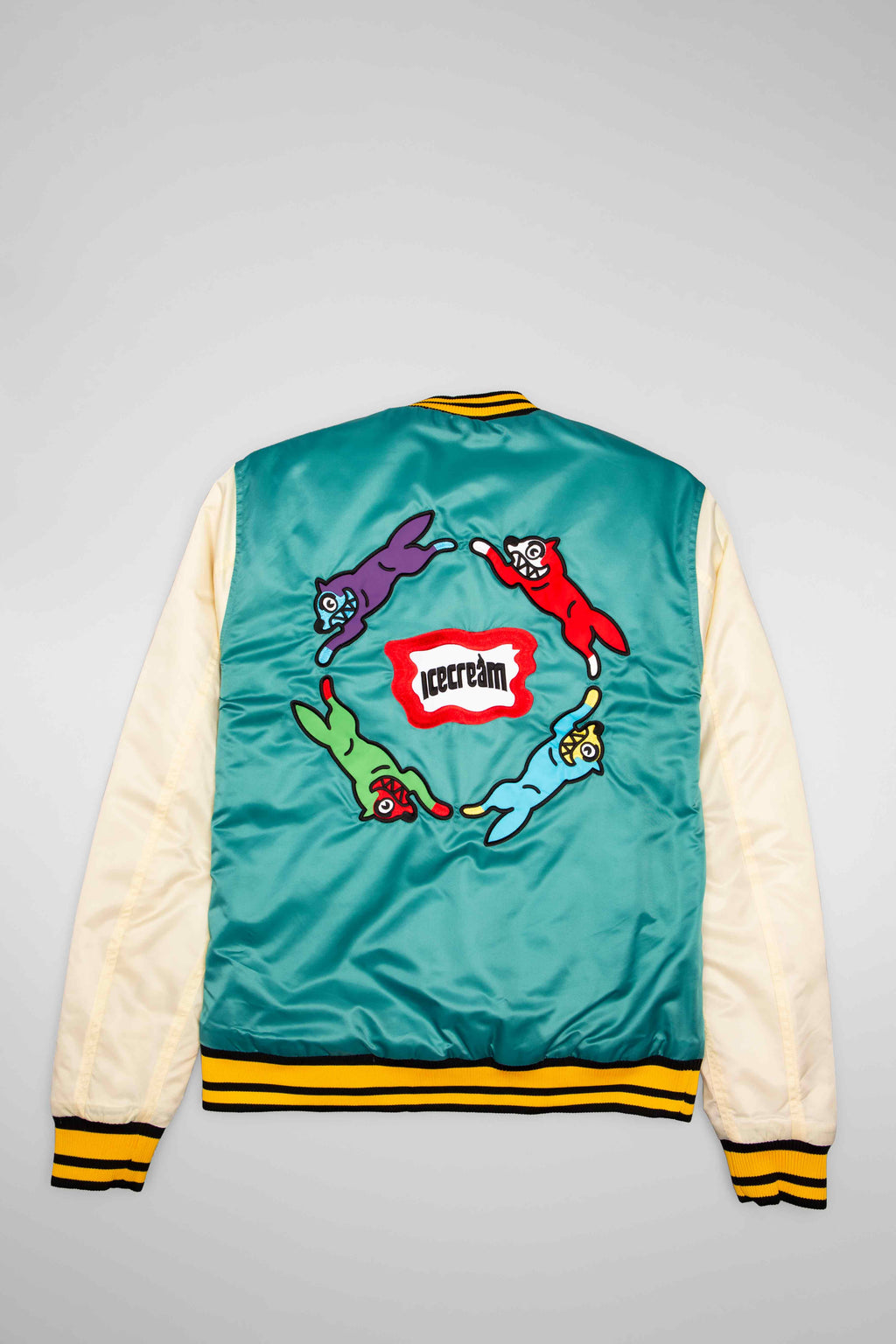 Retro Mens Varsity Jacket Teal Multi