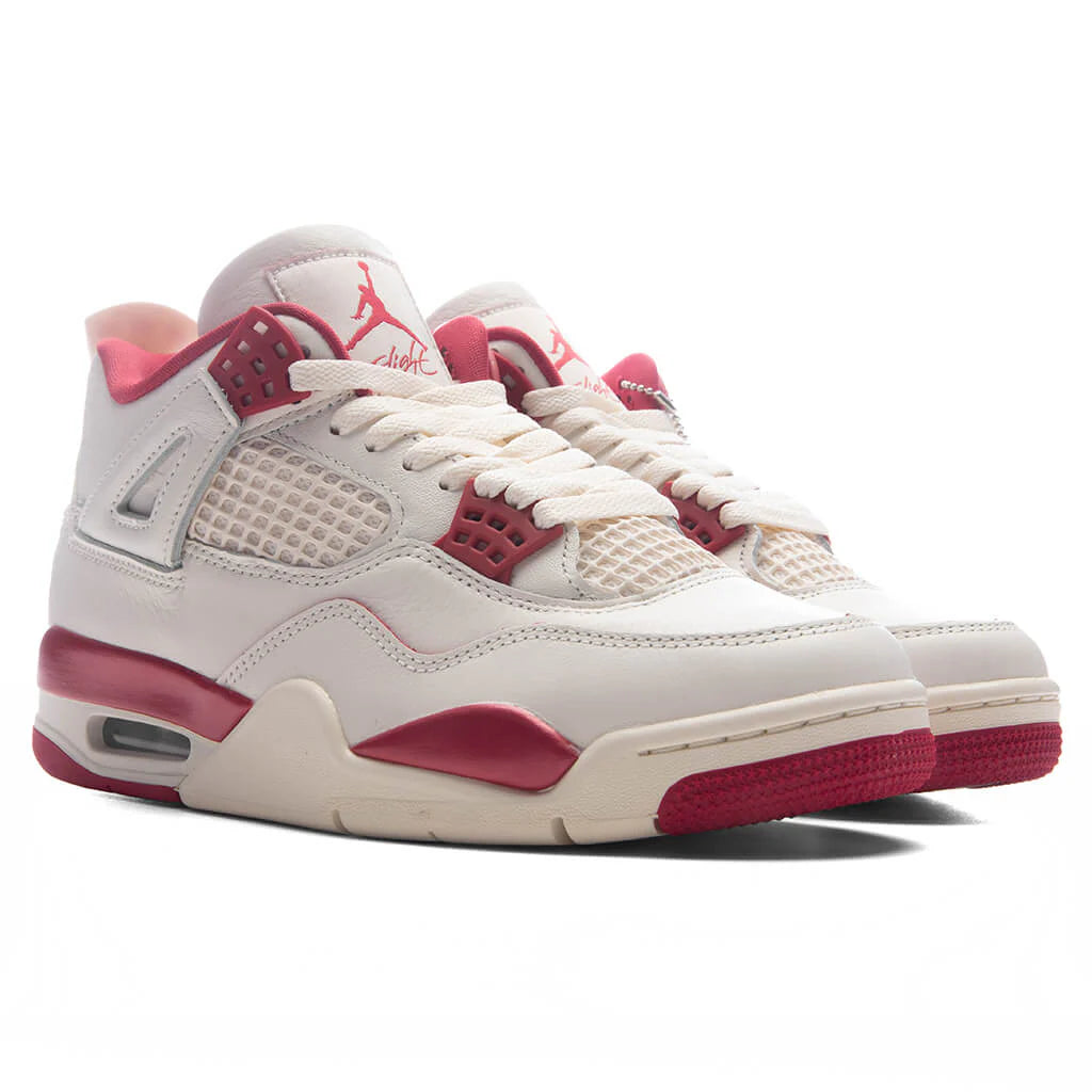 Womens Air Jordan 4 Retro Valentines Day Pale Ivory Sierra Red Tough Red
