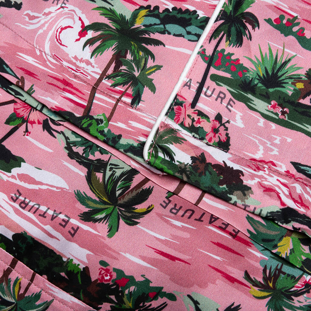 Hitchcock Hawaiian Silk Shirt Red