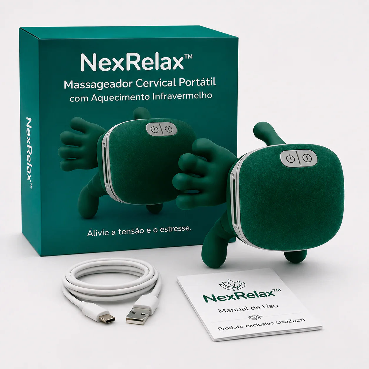 NexRelax Massageador Cervical Shiatsu com Aquecimento Terapêutico