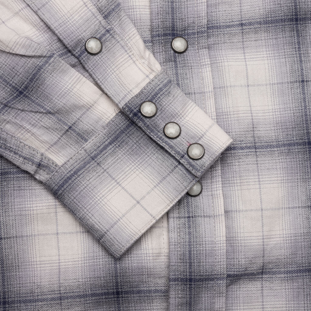 Shadow Plaid Western Shirt Dusk