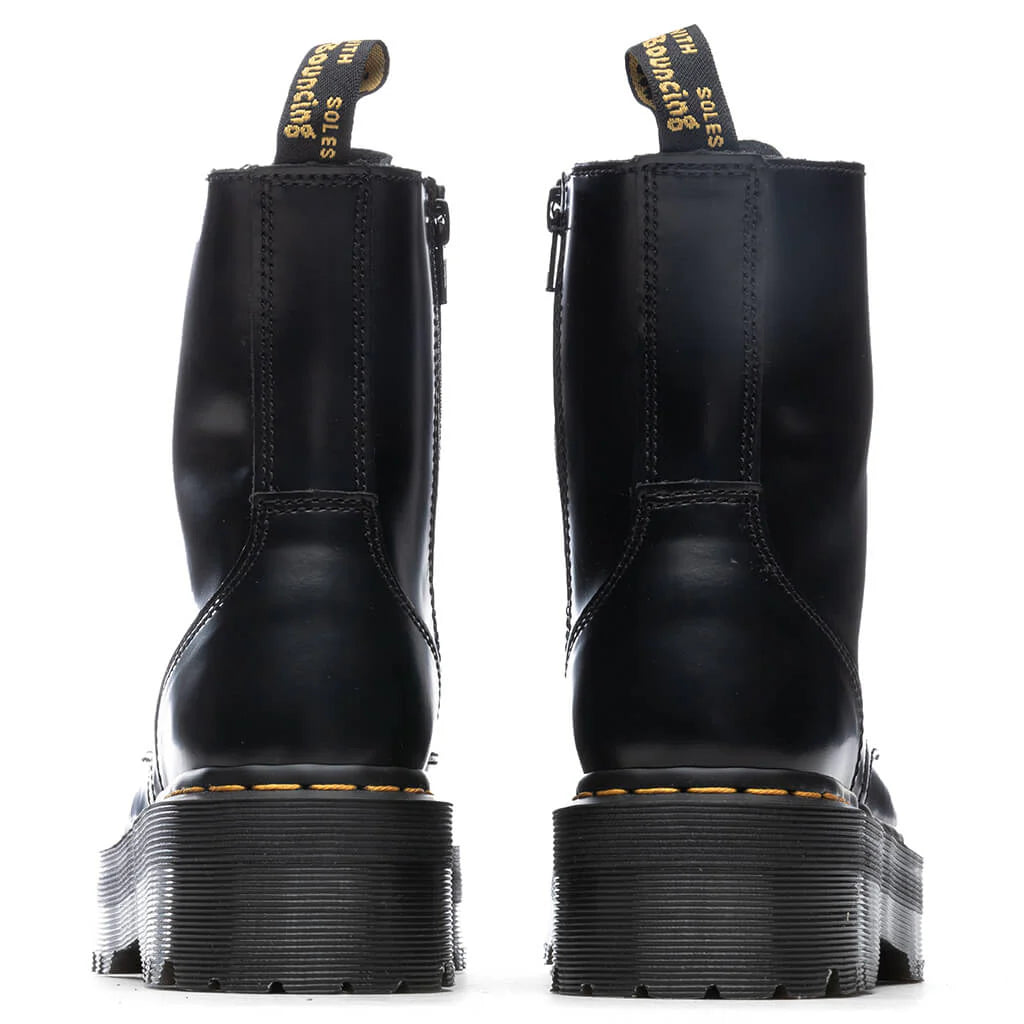 Womens Jadon Smooth Leather Platform Boots Black