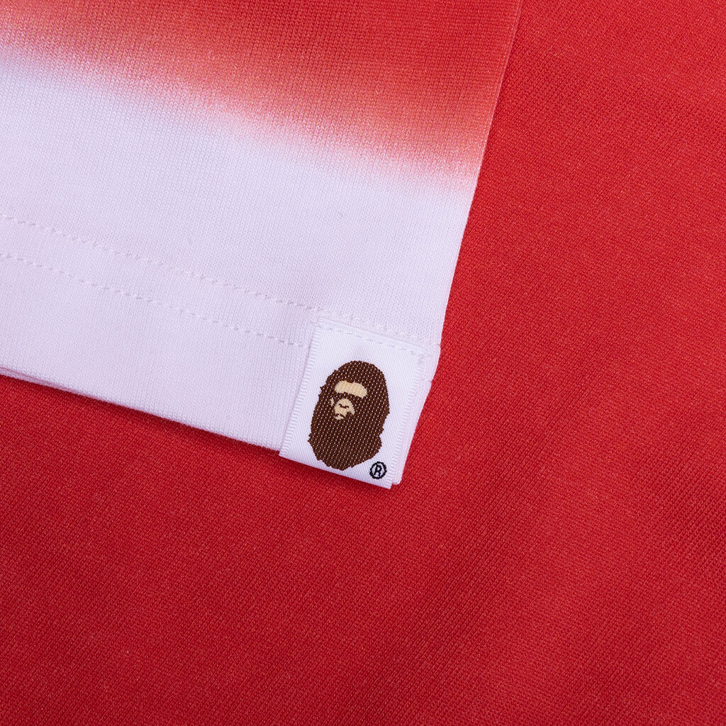 Spray Print Bathing Ape Logo Relaxed Fit Tee Red