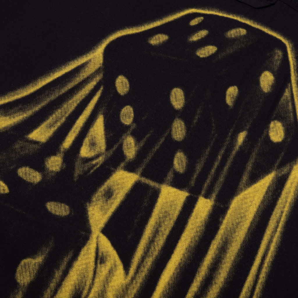 Dice Printed Rayon Camp Shirt Black