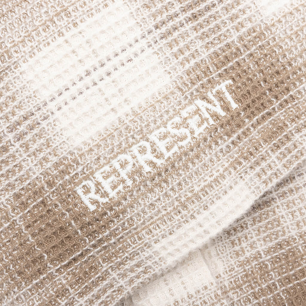 Waffle Flannel Shirt Mid Brown
