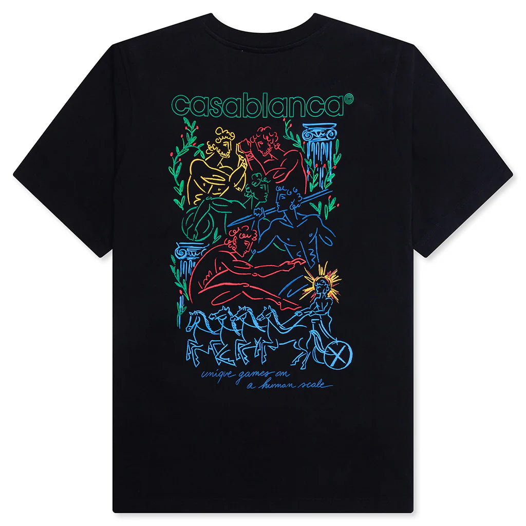 Pentathlon Screen Printed T Shirt Black