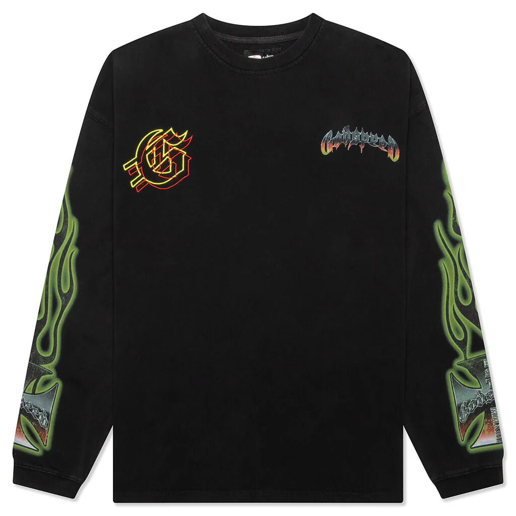Biker Nation L S T Shirt Black Wash