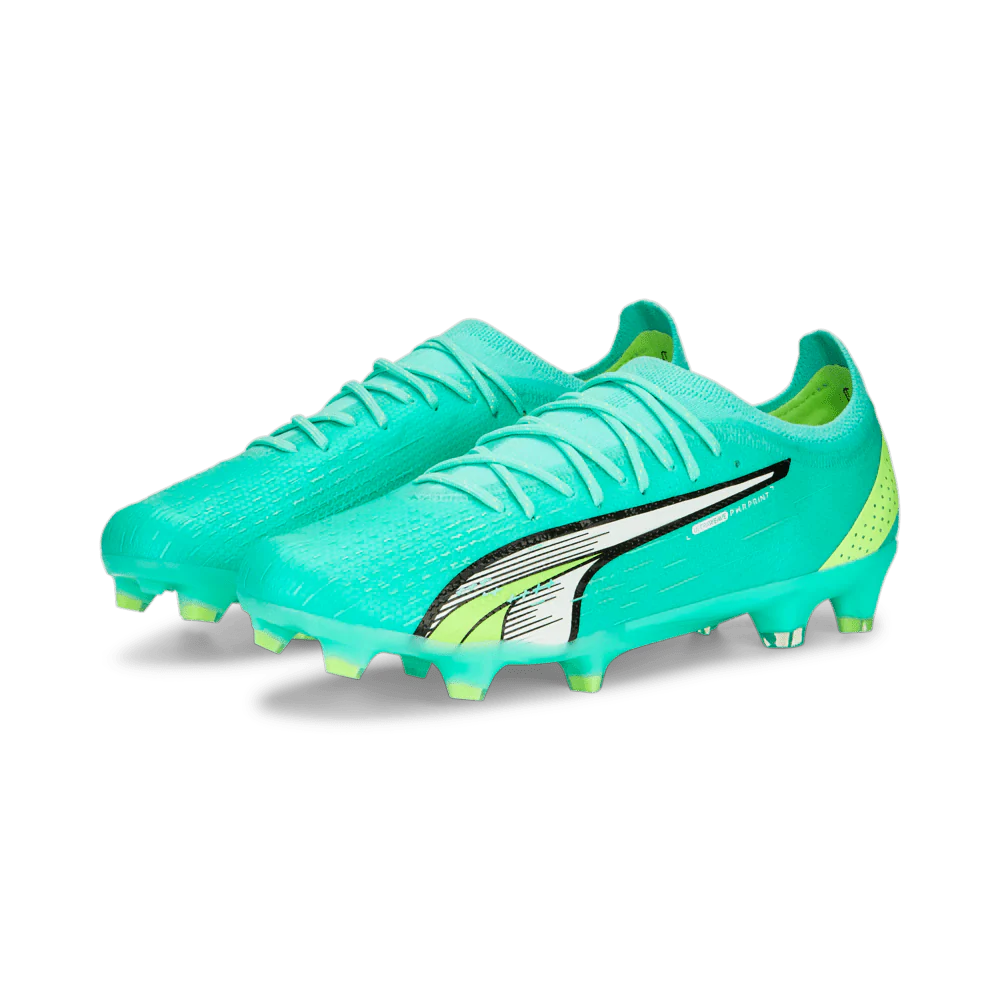 PUMA Ultra Ultimate FG AG Firm Ground Soccer Cleats Electric Peppermint White Fast Yellow