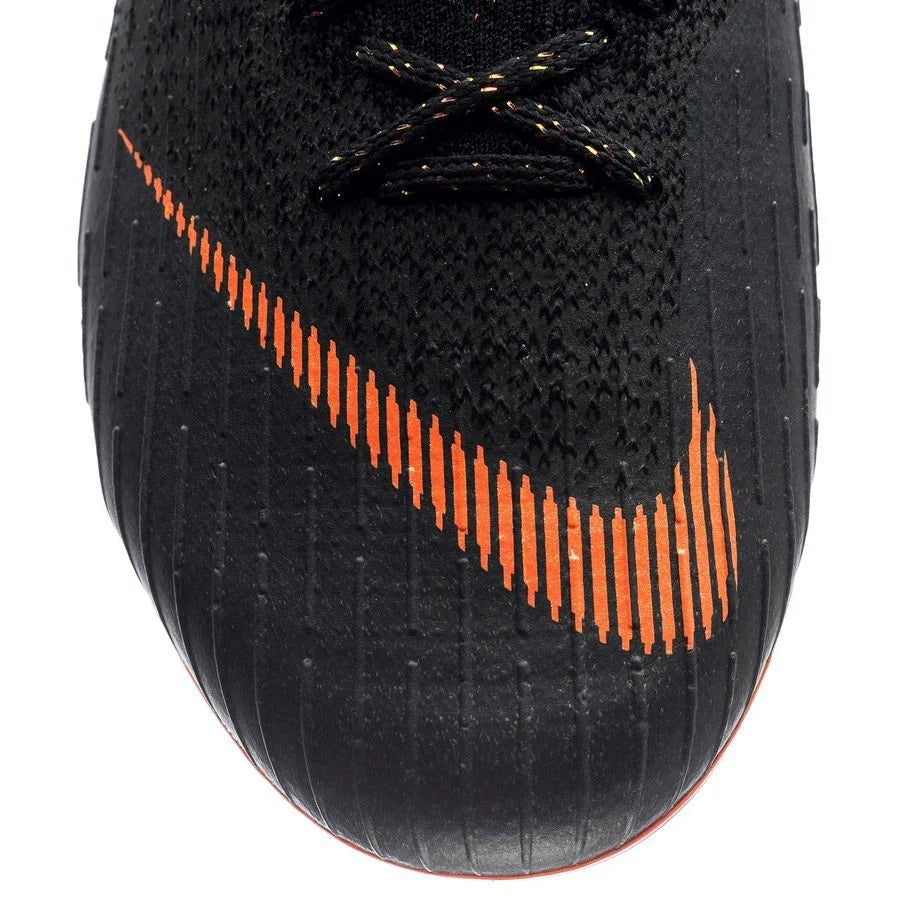 Nike Mercurial Vapor 12 Elite FG Firm Ground Mens Soccer Cleats Black Total Orange