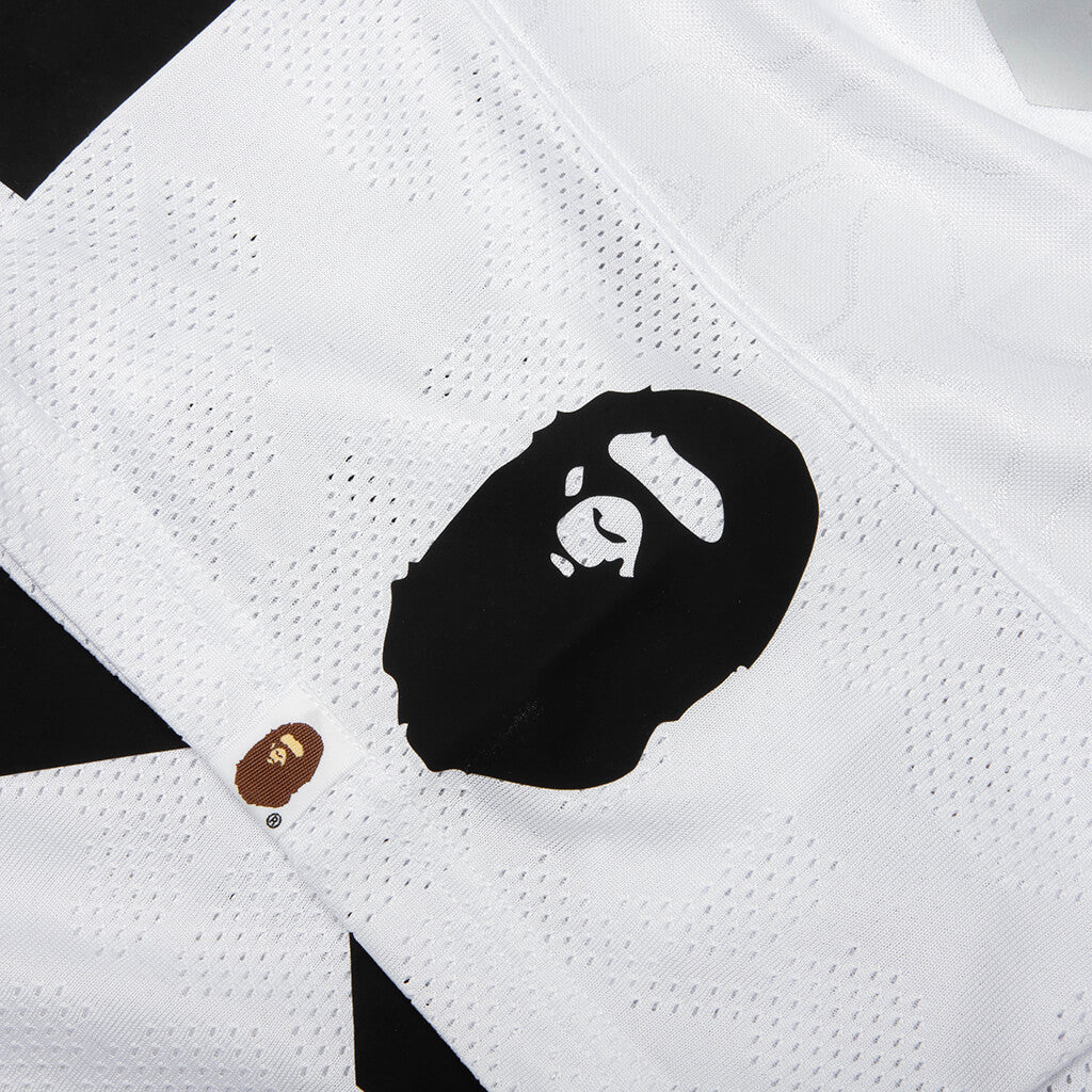 Line Camo Jacquard Relaxed Fit Football Jersey White