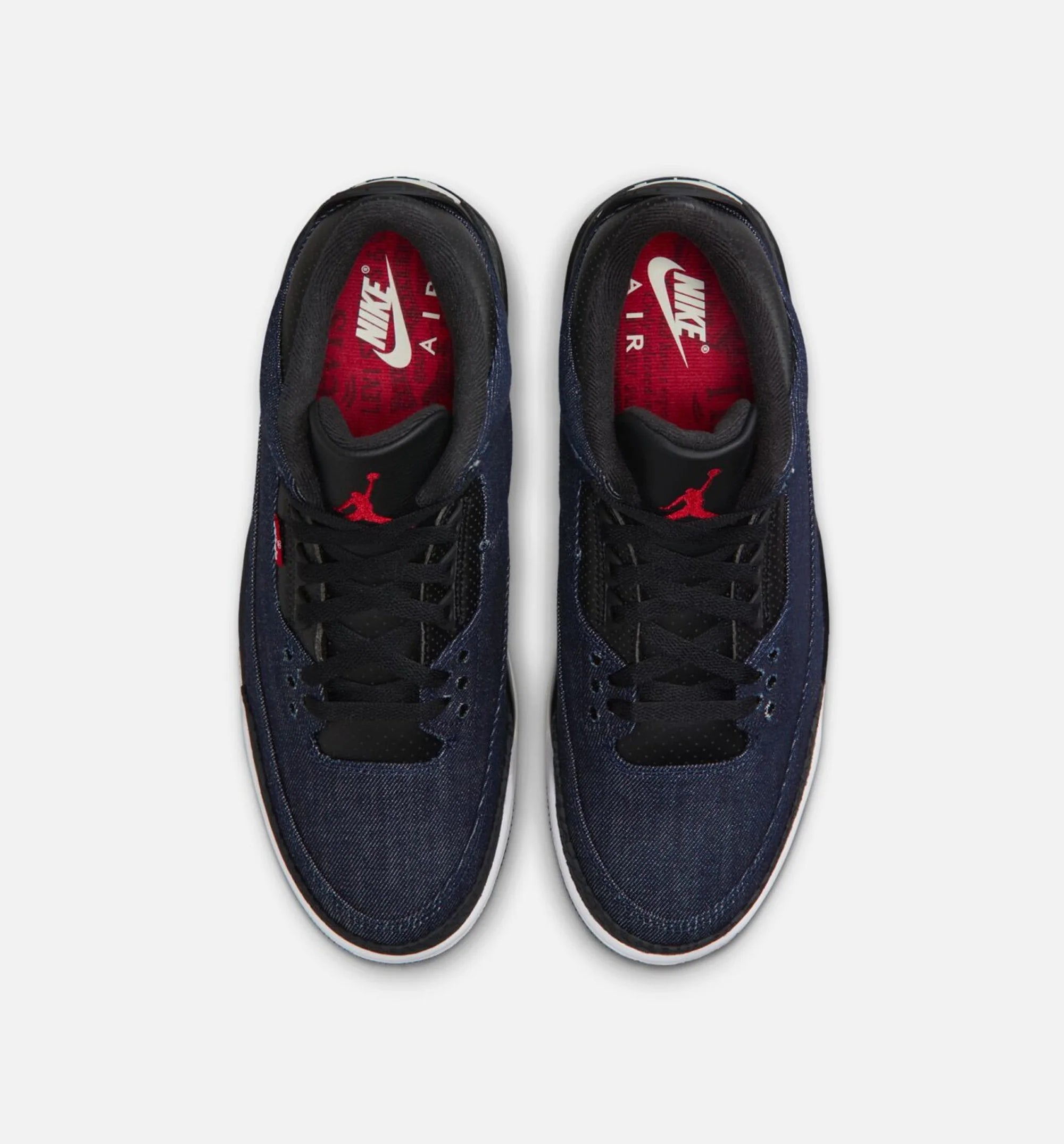 Air Jordan 3 x Levis Indigo And Gym Red Mens Lifestyle Shoe Denim Black Sail