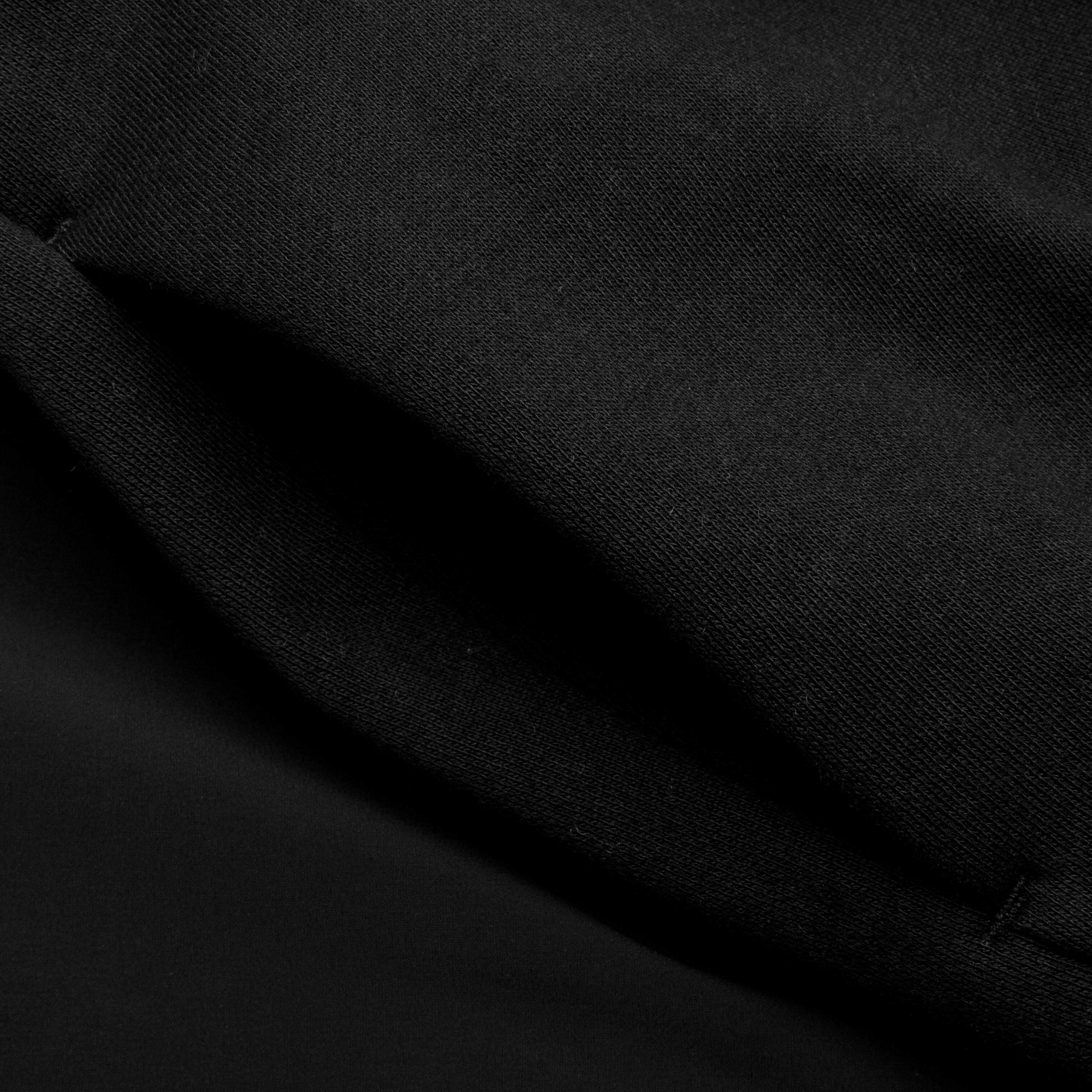 Nylon Fleece Hooded Sweater Jet Black