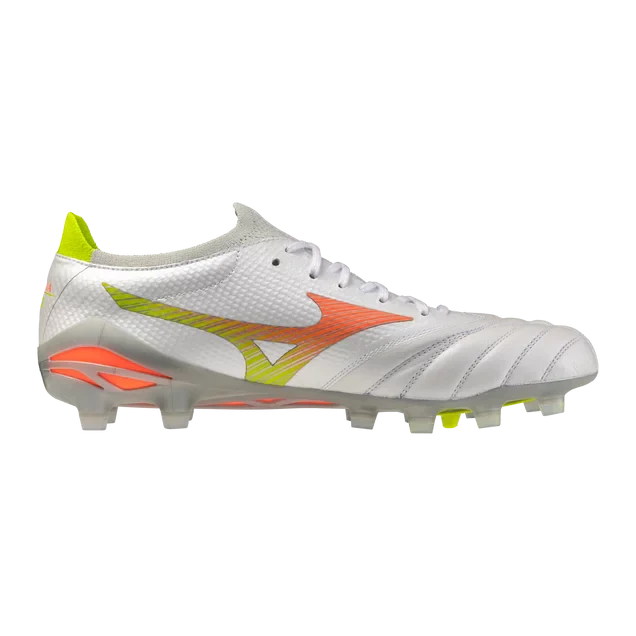 Mizuno Morelia Neo V Beta Elite FG Mens Soccer Cleats White Orange
