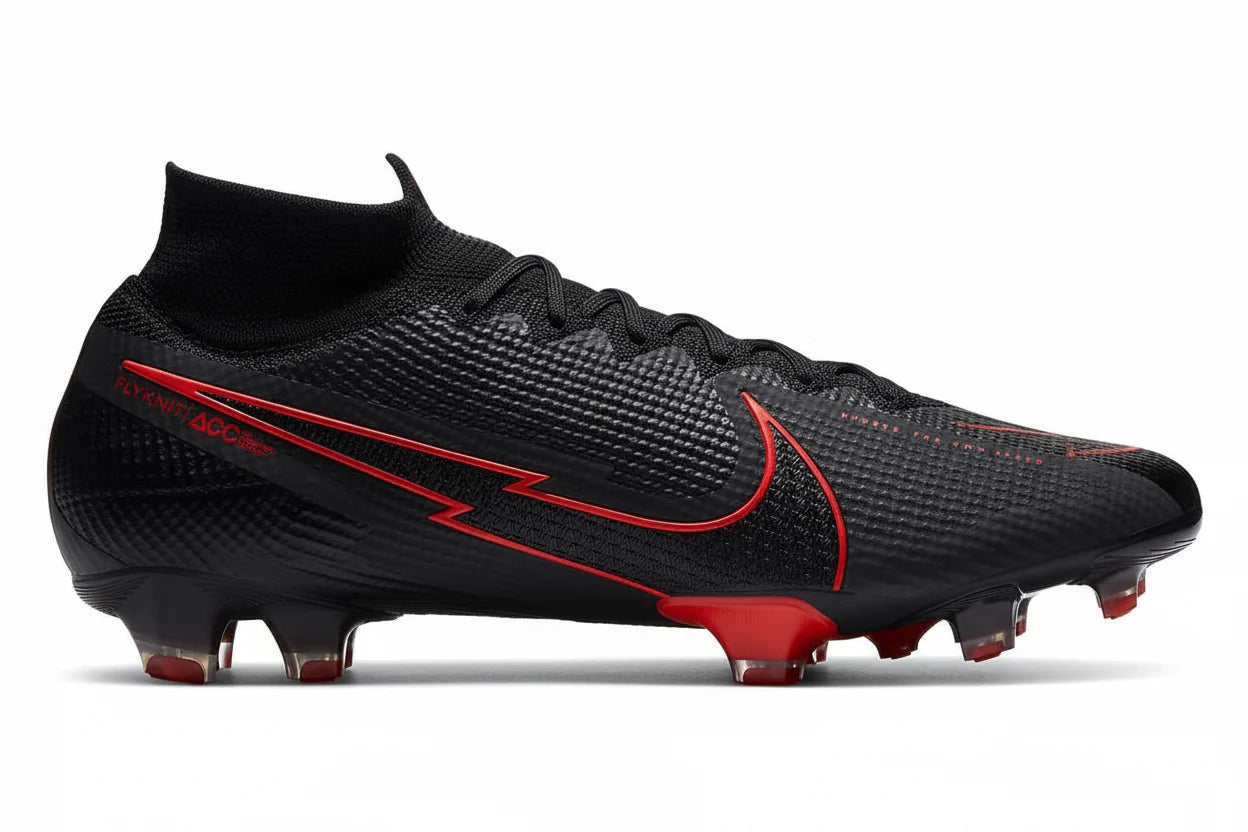 Nike Mercurial Vapor 13 Elite FG Firm Ground Mens Soccer Cleats Black Chile Red Dark Smoke Grey Chile Red