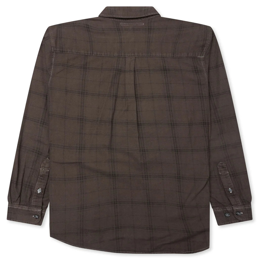 Over Dyed Ribbon Shirt Brown