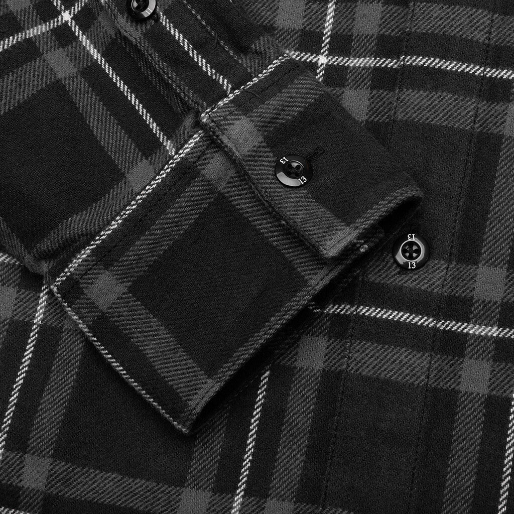 Tartan Check Shirt L S Black