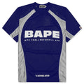 Solid Camo Jacquard Multilogo Relaxed Fit Football Jersey Blue