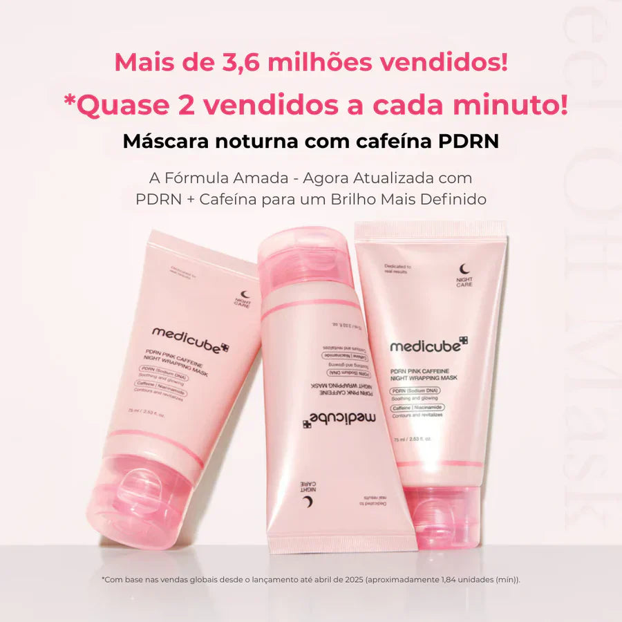 Máscara Noturna PDRN Cafeína Rosa Hidratação e Firmeza