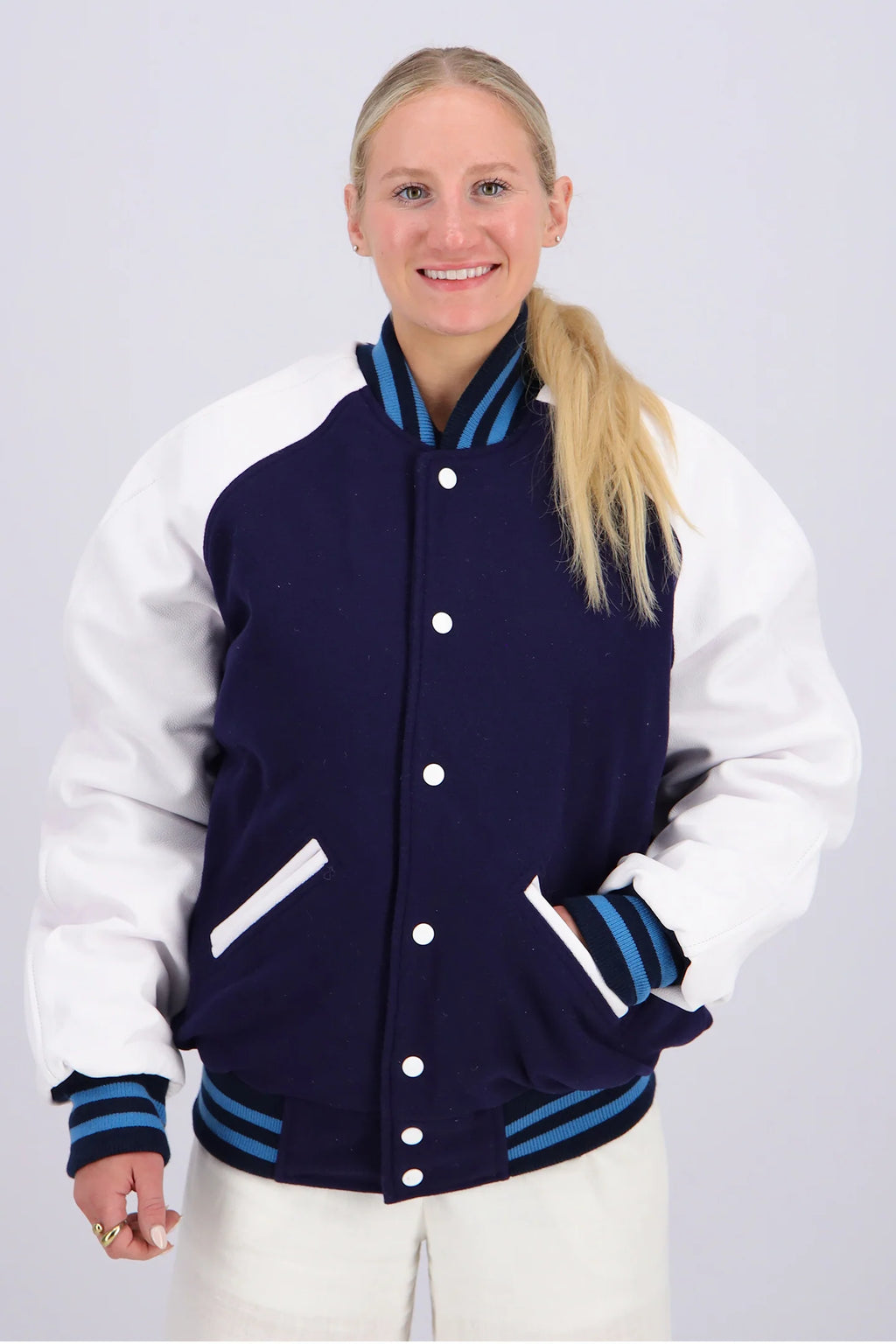 UCA All American Navy White Jacket