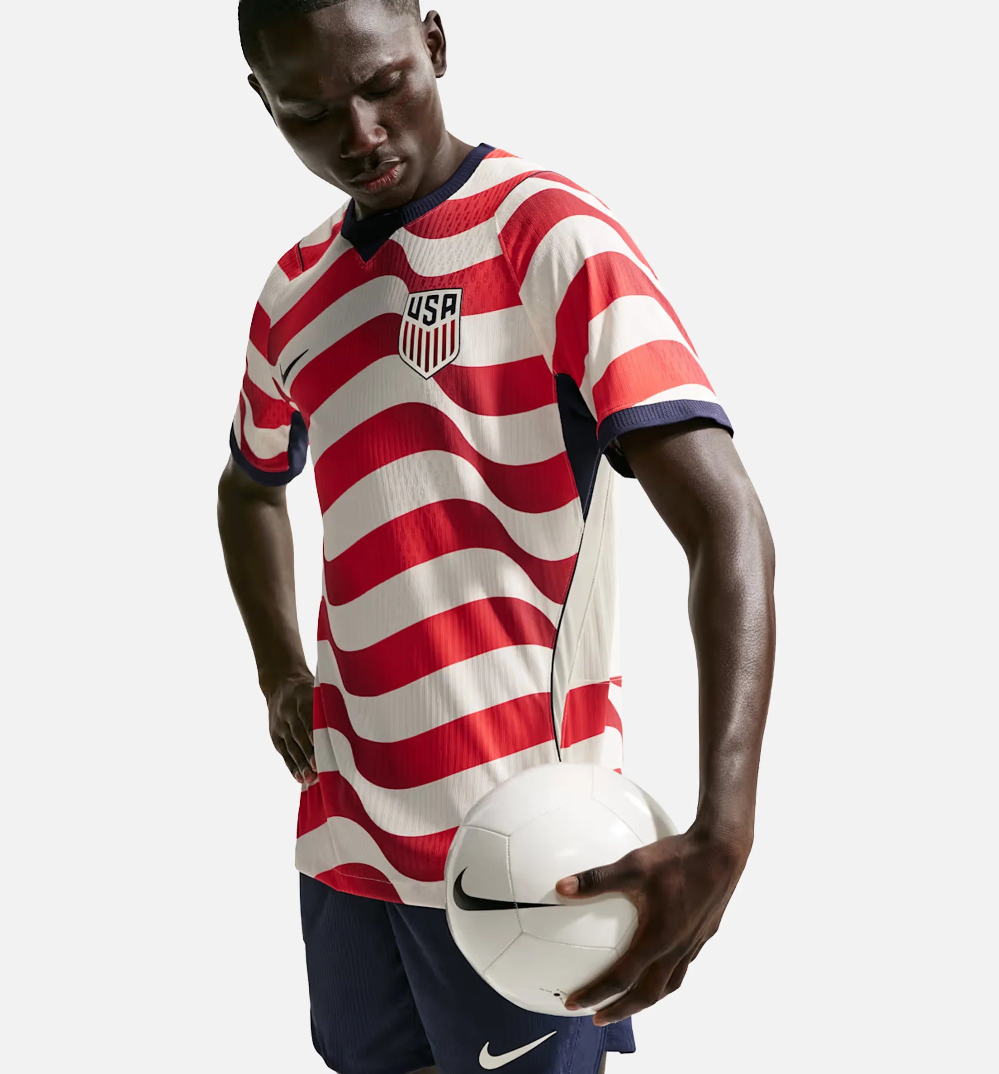 USMNT 2026 Match Home Aero Fit Soccer Authentic Mens Jersey Sail Midnight Navy Midnight Navy