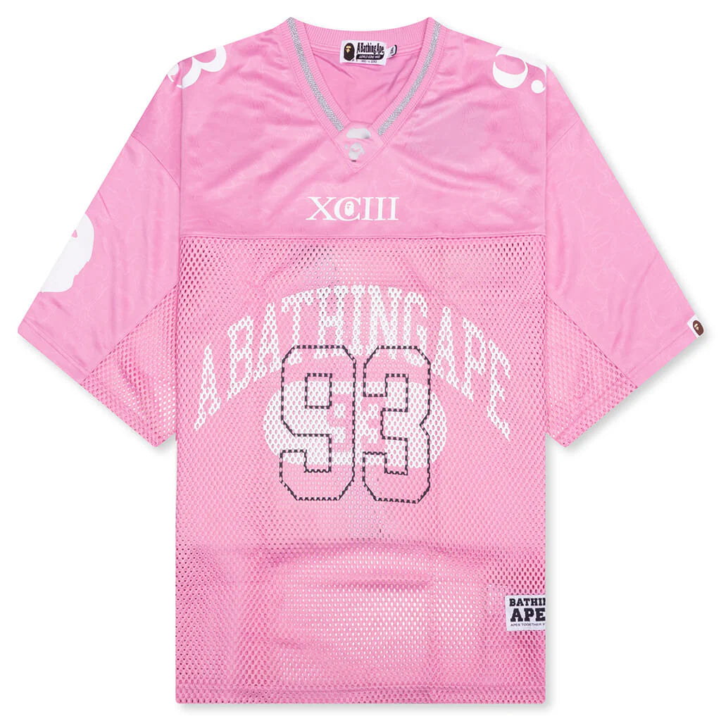 Line Camo Multi Logo Relaxed Fit Football Jersey Pink