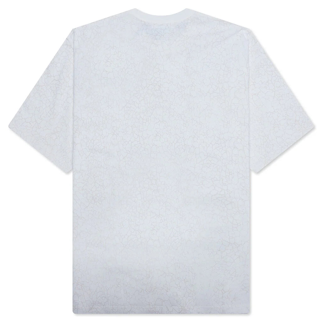 Crack Print Pattern Logo Relaxed Fit Tee White