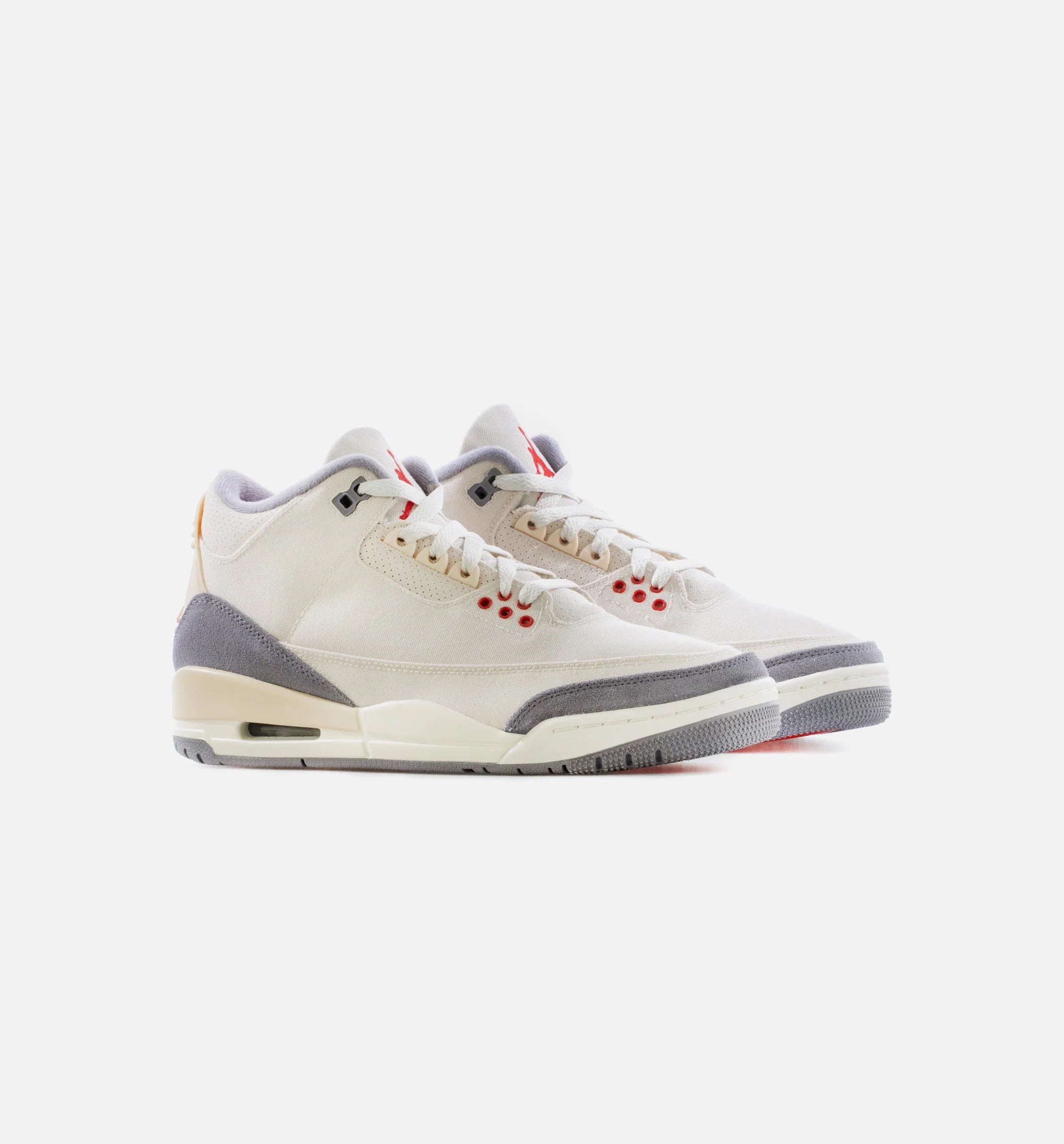 Air Jordan 3 Retro Muslin Mens Lifestyle Shoe Sand Red Grey Limit One Per Customer