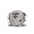 Rhinestone Ape Head Ring Silver