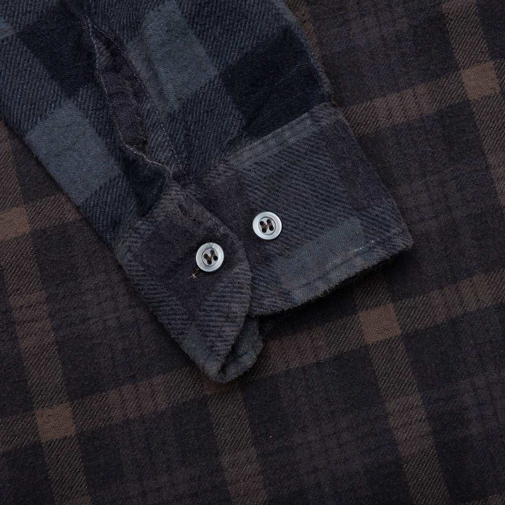 Over Dye 7 Cuts Wide Shirt Brown