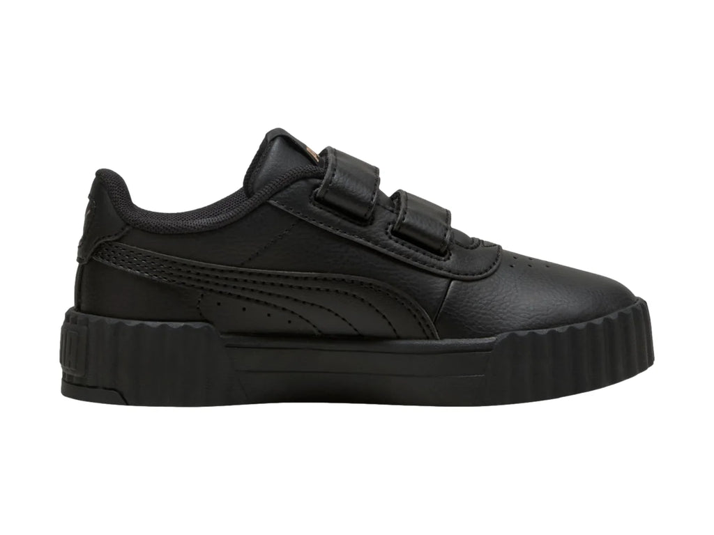 Tenis PUMA Carina 30 V Negro y Oro para Niño