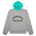 Nylon Fleece Hoodie Dark Heather Oatmeal Mint Leaf