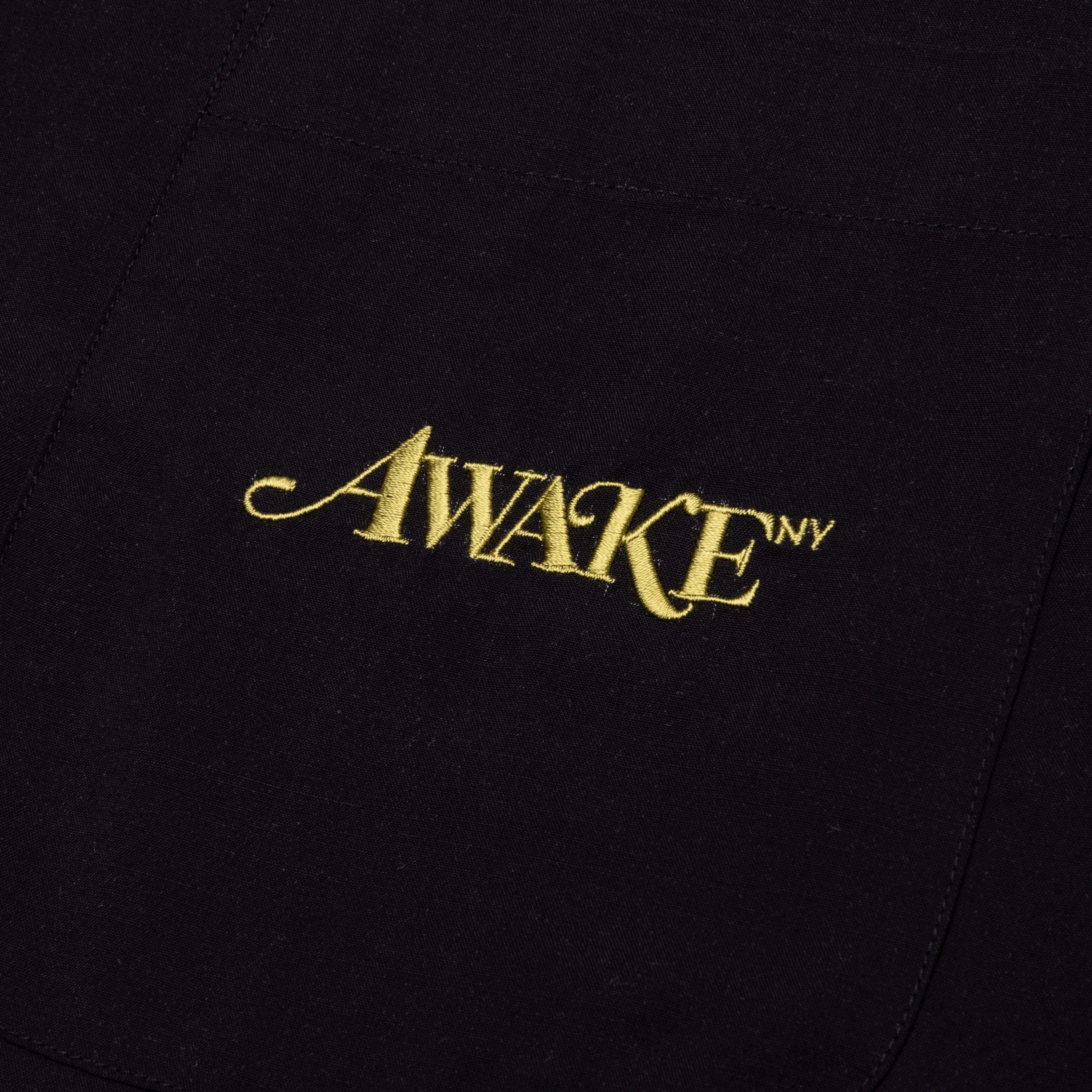 Dice Printed Rayon Camp Shirt Black