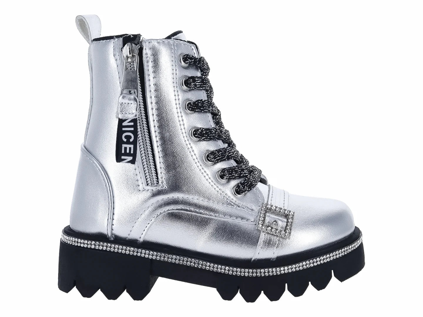 Botas Miroslava Napa Metálico Plata para Niña
