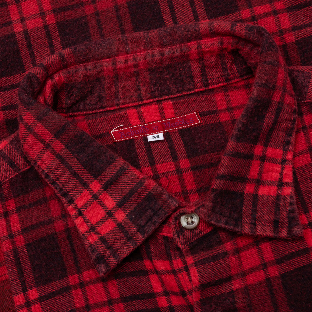 Flannel Shirt 7 Cuts Shirt Over Dye Red