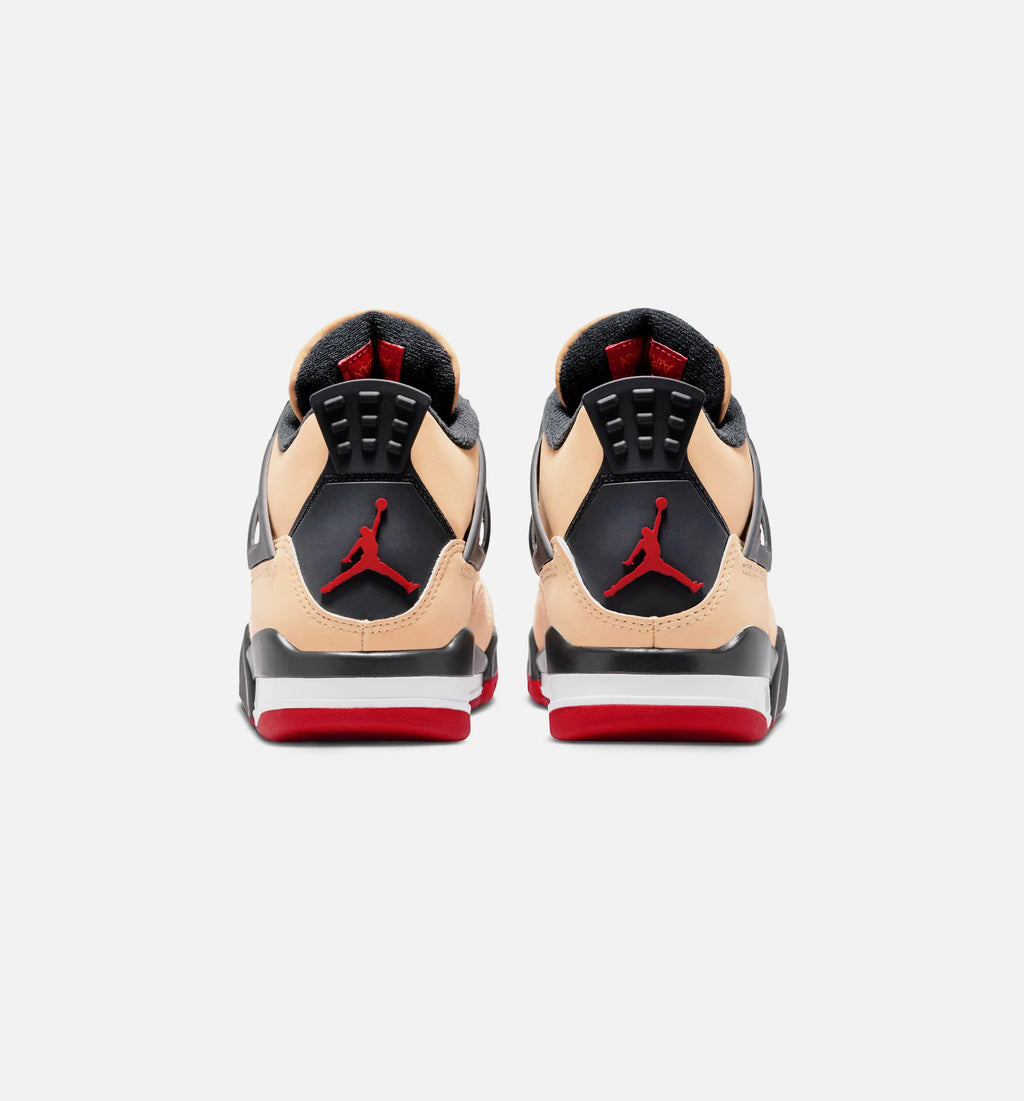 Air Jordan 4 Retro Grade School Lifestyle Shoe Sesame Fire Red Black White