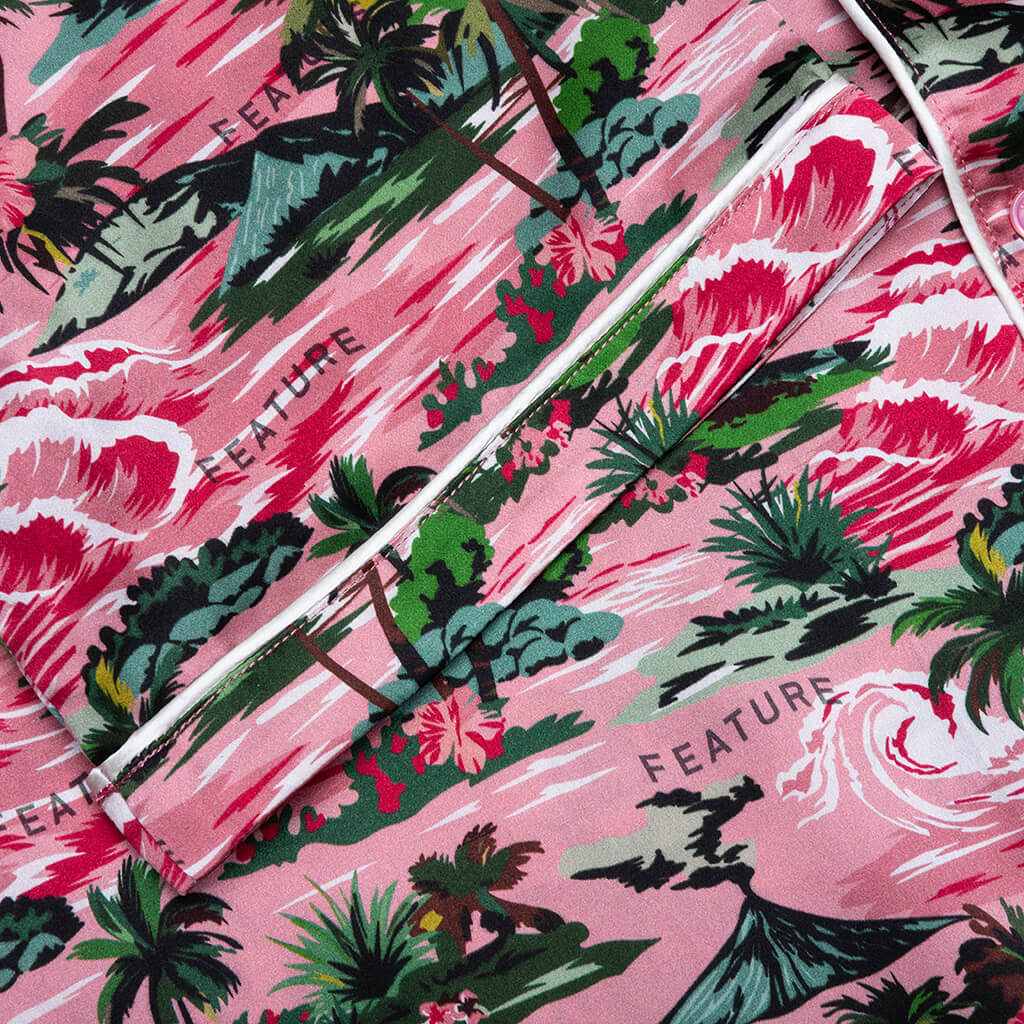 Hitchcock Hawaiian Silk Shirt Red