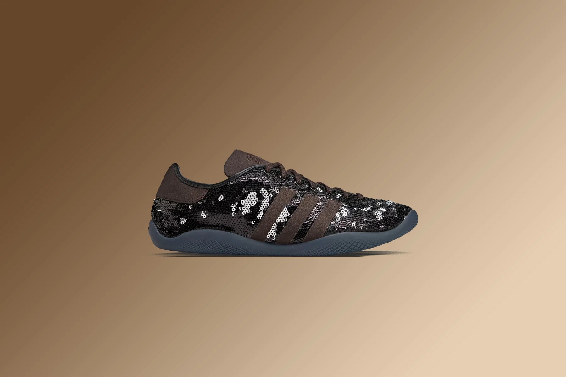 Adidas Originals x Wales Bonner Karintha Sequin Core Black Silver Metallic Dark Brown