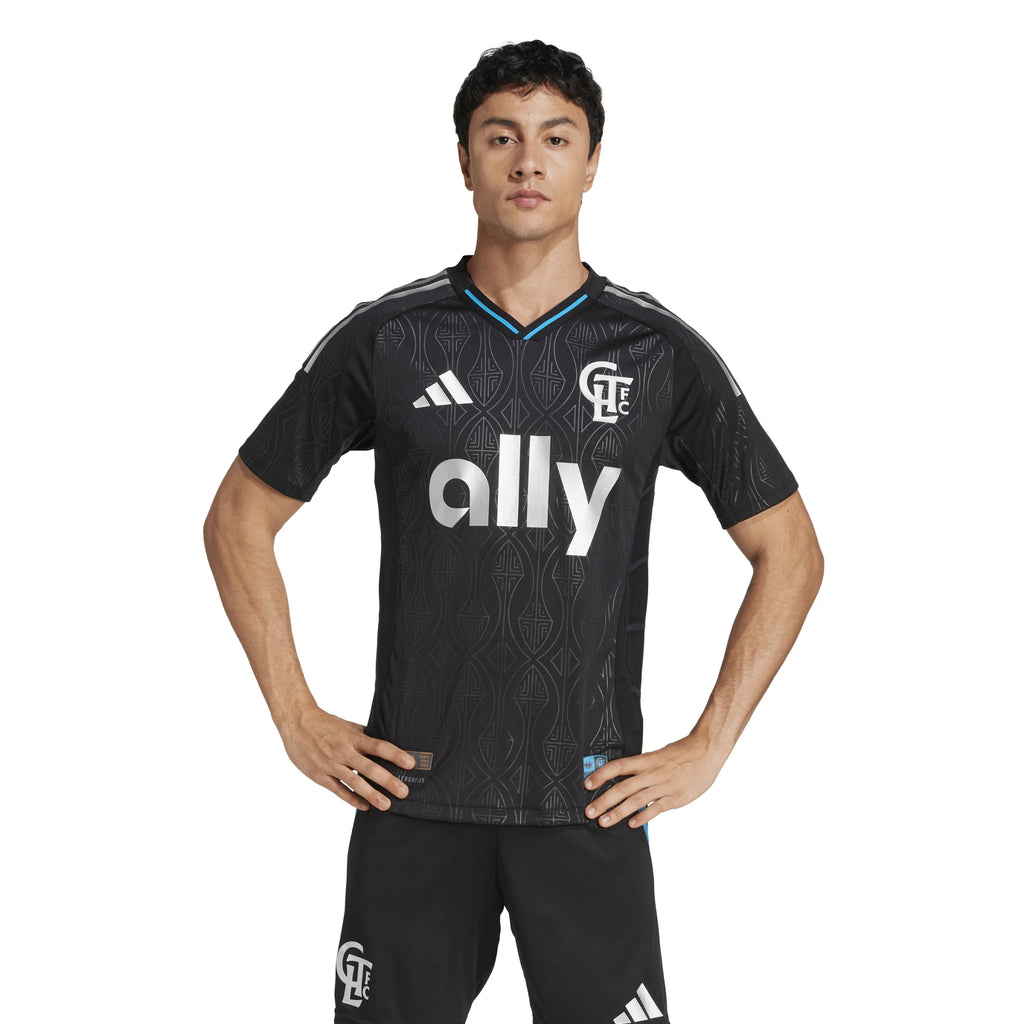 adidas Mens Charlotte FC Away Authentic Jersey 25 26 Black
