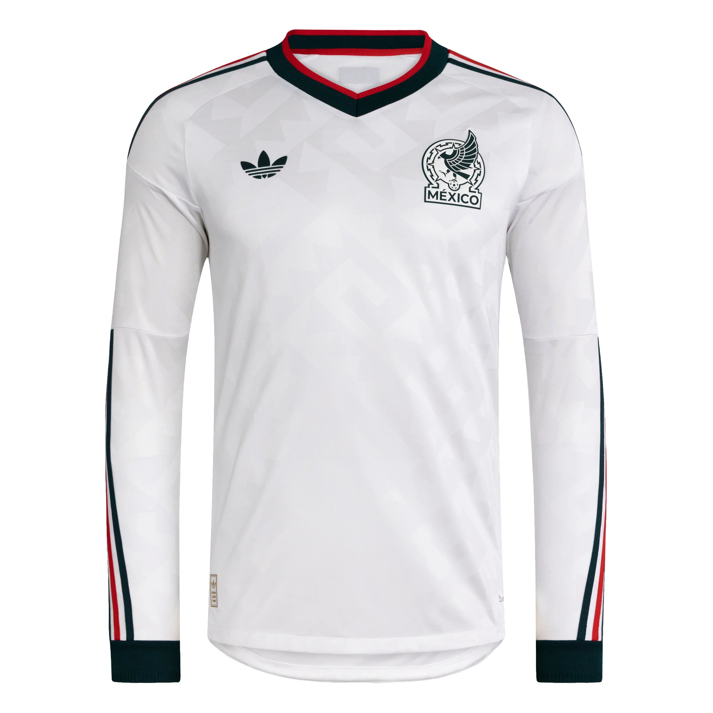 adidas Mexico Away Authentic Long Sleeve Mens Soccer Jersey 2026 White