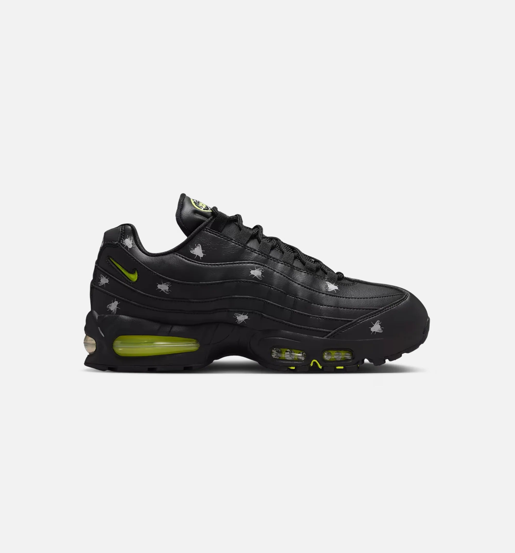 Air Max 95 Premium Neon Yellow and Black Mens Lifestyle Shoe Neon Yellow Black