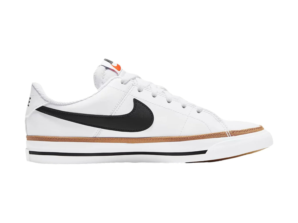 Tenis Nike Court Legacy Blanco y Café para Niño