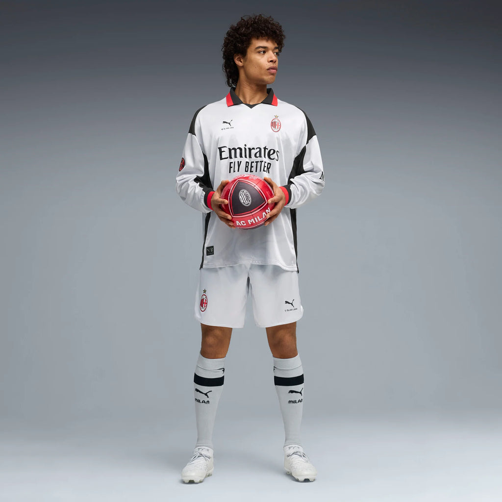 PUMA AC Milan x Slam Jam Limited Edition Long Sleeve Mens Soccer Jersey 26 27 Silver