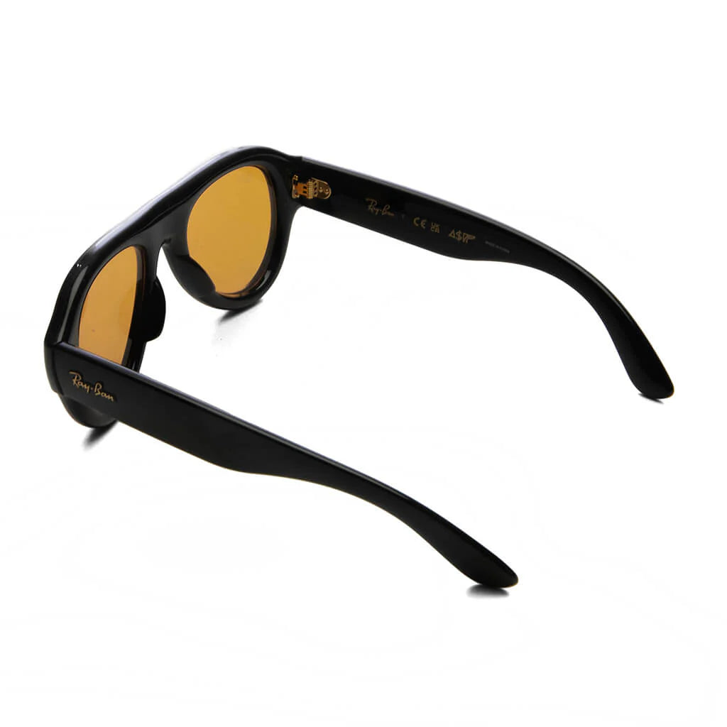 Ray Ban x AAP Rocky Aviator Puffer Black Frame Orange Lens