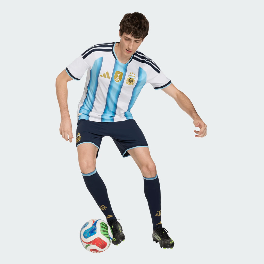 adidas Argentina Home Authentic Mens Soccer Jersey 26 White Blue