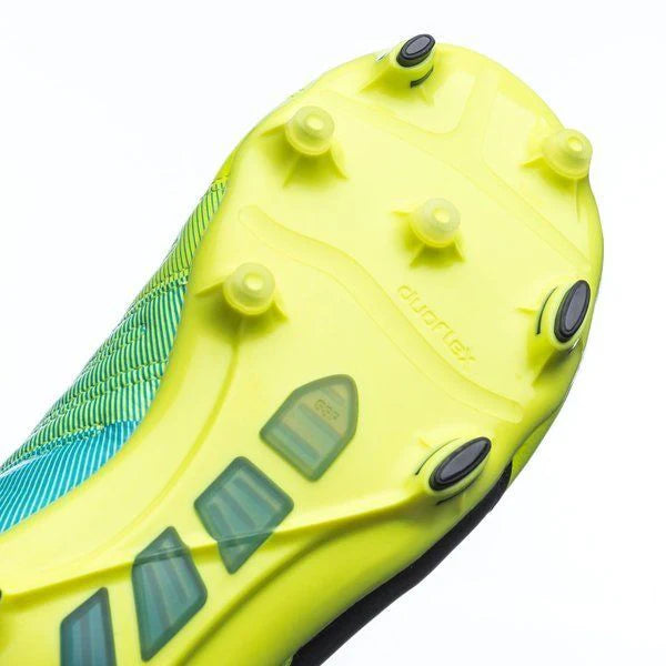 PUMA Evopower 13 LT FG Firm Ground Soccer Cleats Safety Yellow Black Atomic Blue