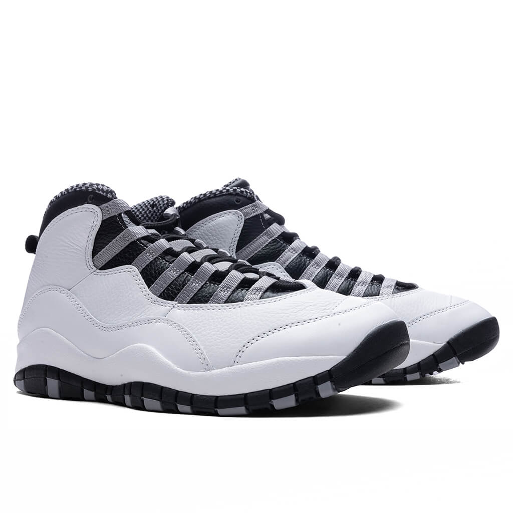 Air Jordan 10 Retro Steel White Black Light Steel Grey Dark Powder Blue