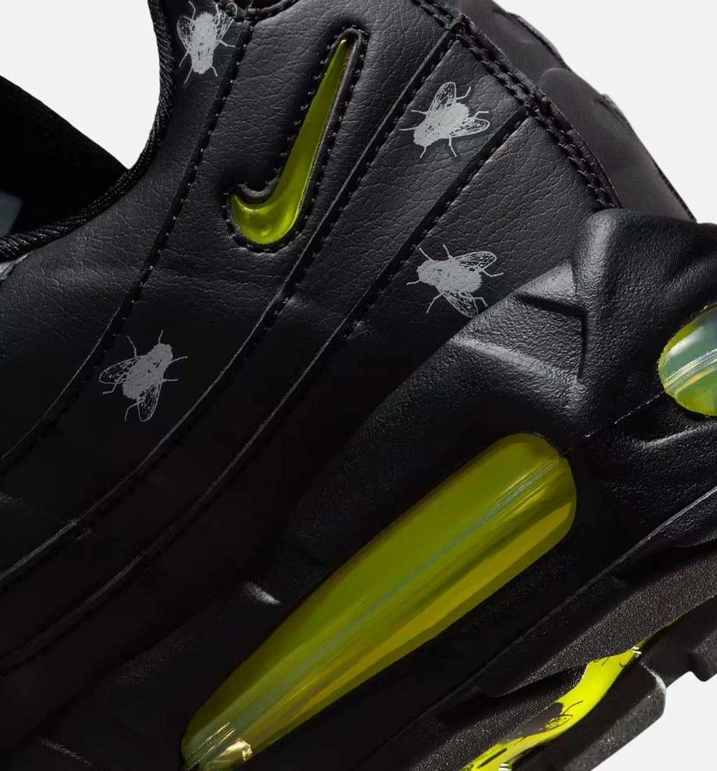 Air Max 95 Premium Neon Yellow and Black Mens Lifestyle Shoe Neon Yellow Black
